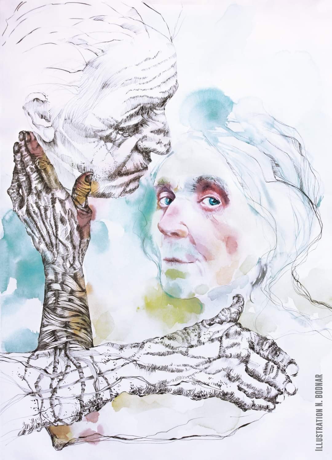 Illustration poétique à l'aquarelle